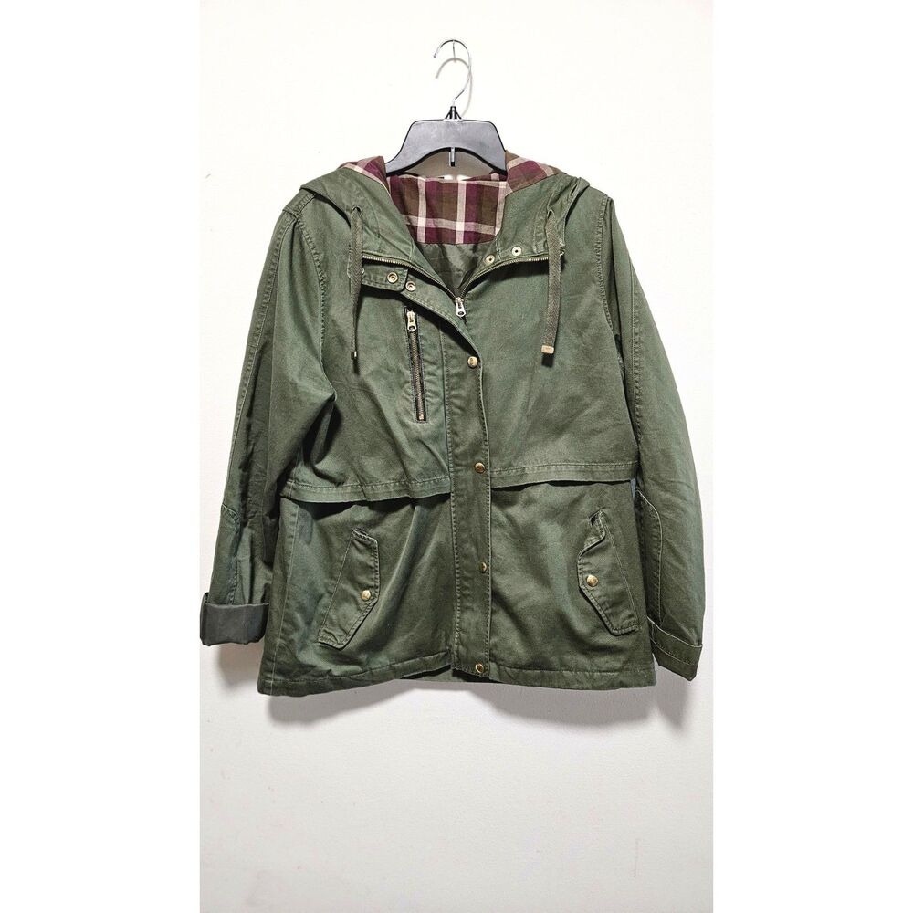 Topshop Olive Utility Parka Sz 12